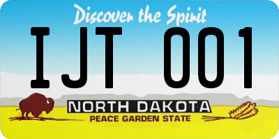 ND license plate IJT001