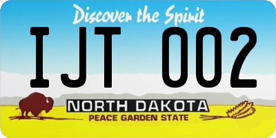 ND license plate IJT002
