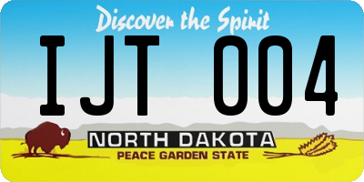 ND license plate IJT004