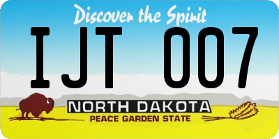 ND license plate IJT007