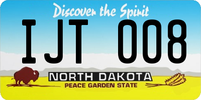 ND license plate IJT008