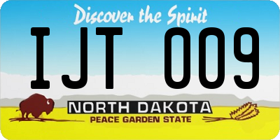 ND license plate IJT009