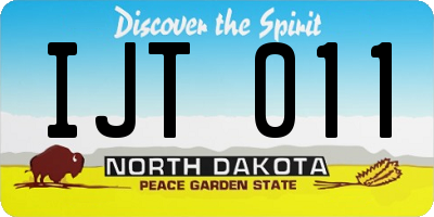 ND license plate IJT011