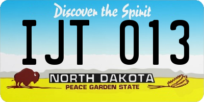 ND license plate IJT013