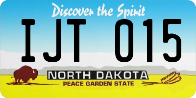 ND license plate IJT015