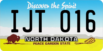 ND license plate IJT016