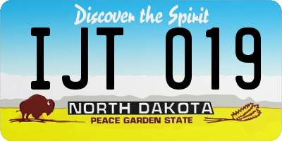 ND license plate IJT019
