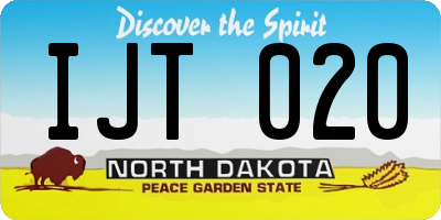 ND license plate IJT020