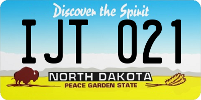 ND license plate IJT021