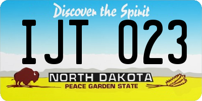 ND license plate IJT023