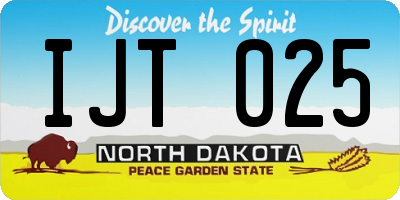 ND license plate IJT025