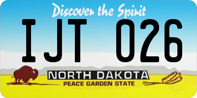 ND license plate IJT026
