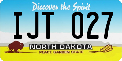 ND license plate IJT027
