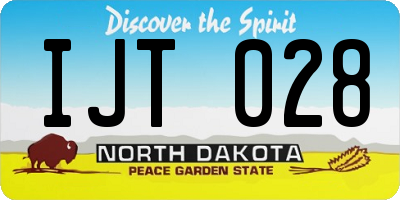 ND license plate IJT028