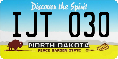 ND license plate IJT030