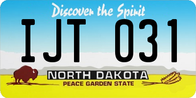 ND license plate IJT031