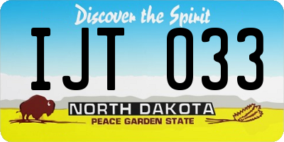 ND license plate IJT033