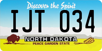 ND license plate IJT034