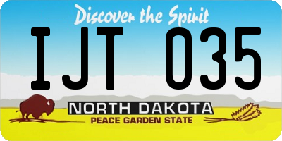 ND license plate IJT035