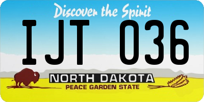 ND license plate IJT036