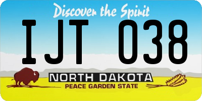 ND license plate IJT038