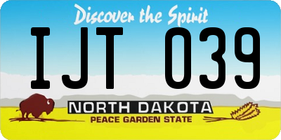 ND license plate IJT039