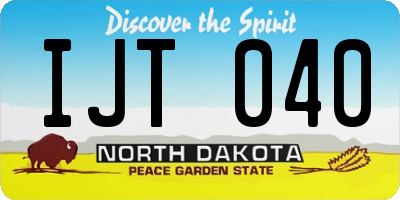 ND license plate IJT040