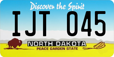 ND license plate IJT045