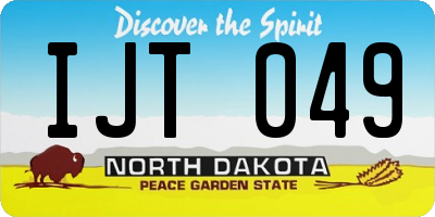 ND license plate IJT049