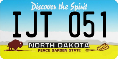 ND license plate IJT051