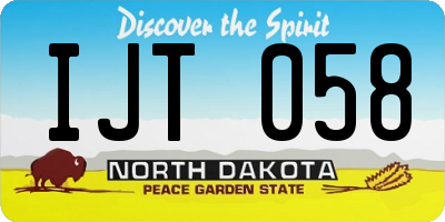 ND license plate IJT058