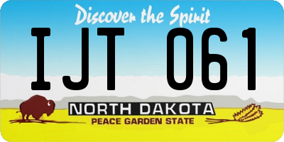 ND license plate IJT061