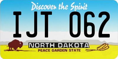 ND license plate IJT062