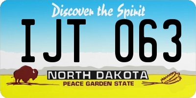 ND license plate IJT063