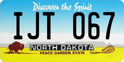 ND license plate IJT067