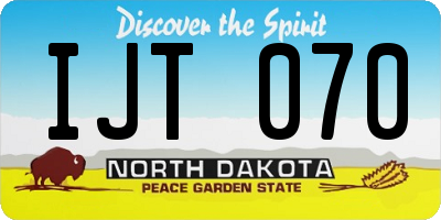 ND license plate IJT070