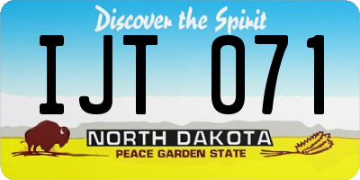 ND license plate IJT071