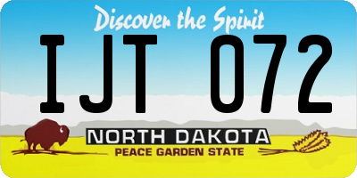 ND license plate IJT072