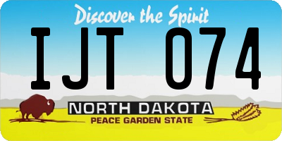 ND license plate IJT074