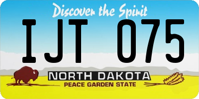 ND license plate IJT075
