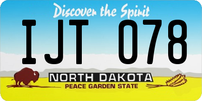 ND license plate IJT078