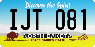 ND license plate IJT081