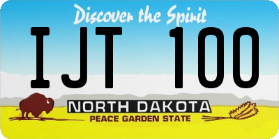 ND license plate IJT100