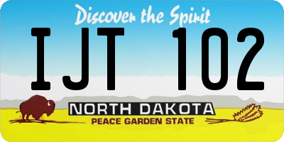 ND license plate IJT102