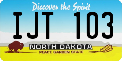 ND license plate IJT103