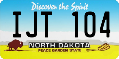 ND license plate IJT104