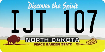ND license plate IJT107