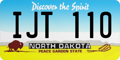 ND license plate IJT110
