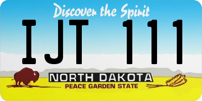 ND license plate IJT111