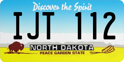 ND license plate IJT112